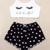 Women's Printed Knit Vest & Camisole Pajama Set - Comfortable & Stylish