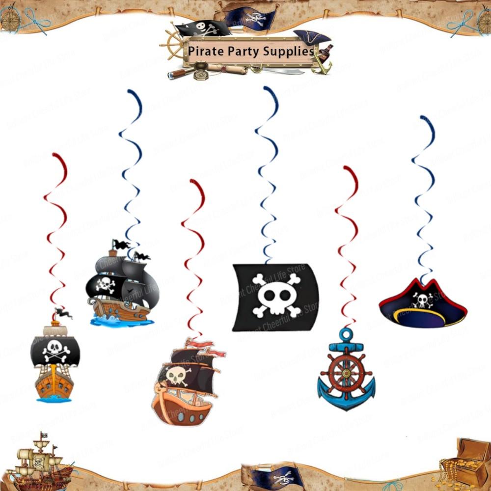 Caribbean Pirates Birthday Decorations Paper Plate Cup Napkins Banner Tablecloth For Kids Boys Baby Shower Pirate Party Supplies