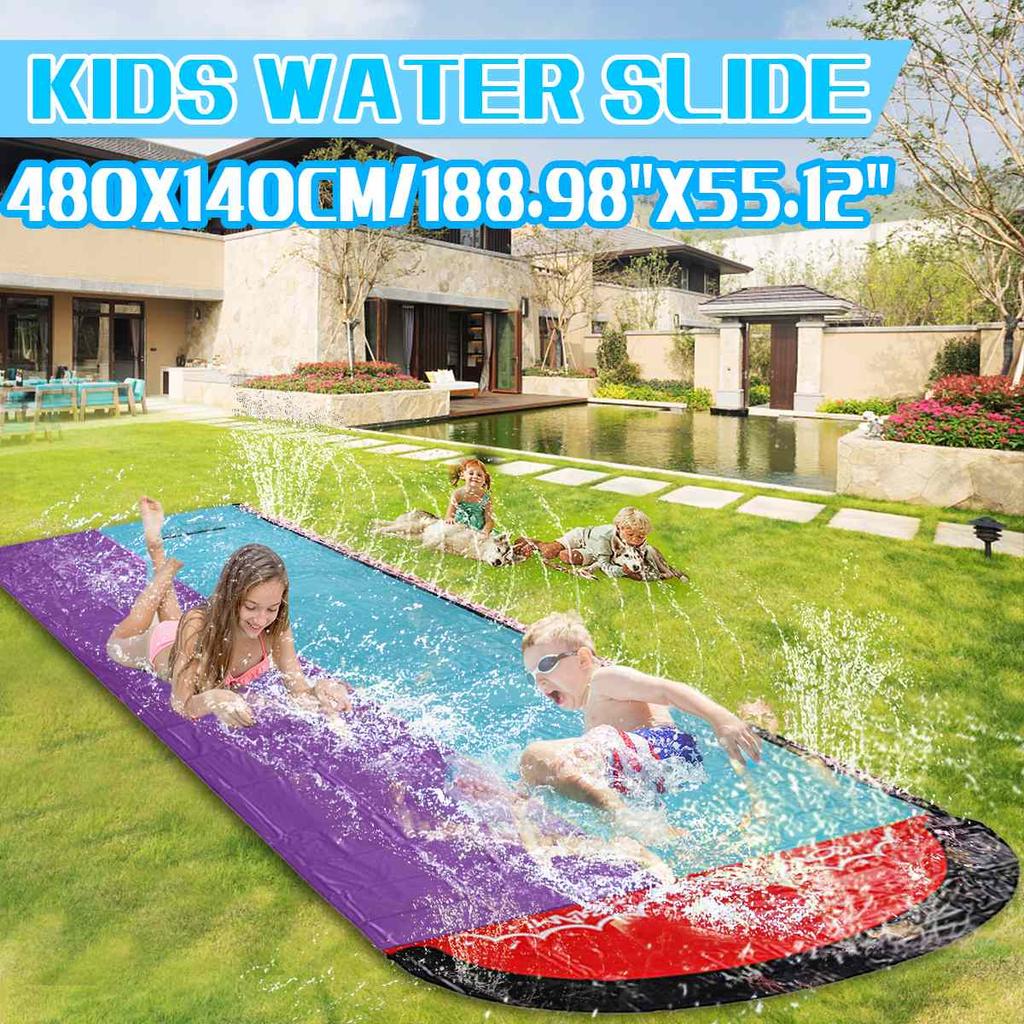 Children Surf Water Slide Outdoor Garden Racing Lawn Water Slide Spray Summer Water Games Pool Toy Toboggan Aquatiqu
