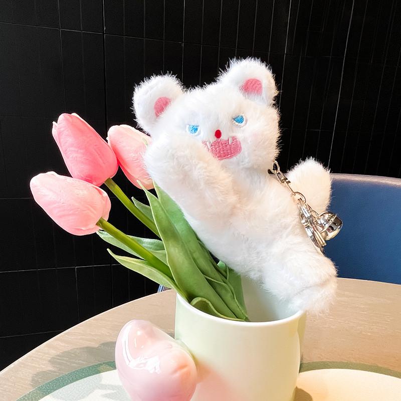 Jinnew Kitten Angry Plush Keychain Pendant For Bag Decor And Key Organizer