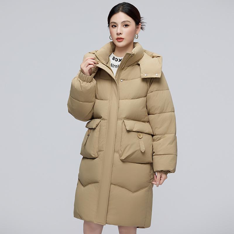 Winter New Fashion Loose Fashion Removable Hat Cotton Clothes Women's Medium and Long Thickened Waist Jacket