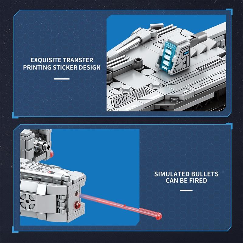 858PCS Heavy Attack Aircraft Building Blocks Space Battleship Artillery Ship Missile Assembly Bricks Toy Children Holiday Gift