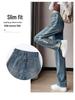 Women's High-Waisted Color Block Patchwork Wide-Leg Jeans