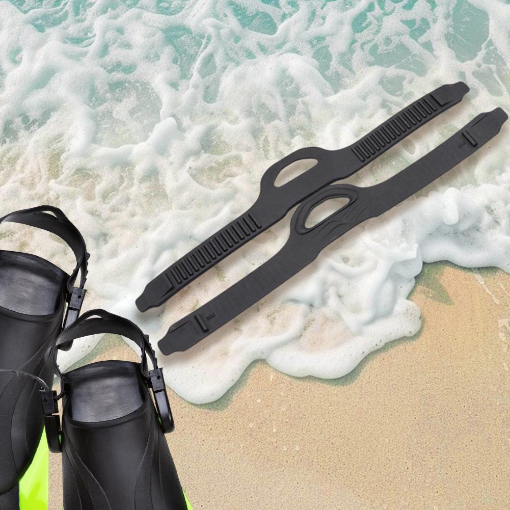 1Pair Fin Flippers Strap with Quick Release Buckles Black Fin Strap TPR Fin Straps Replacement for Underwater Diving Swimming
