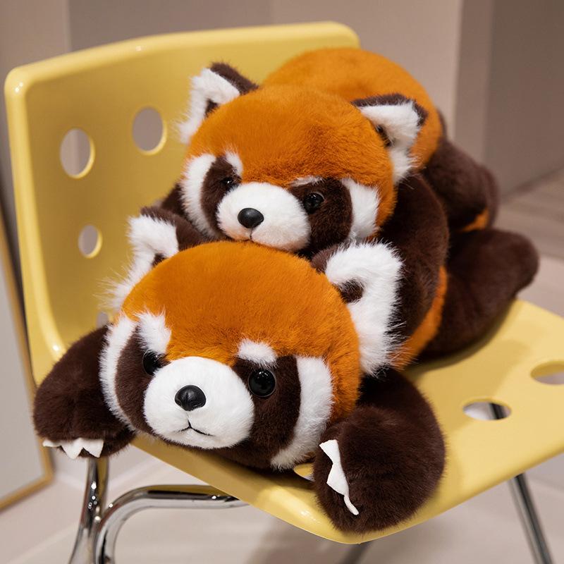 Cute soft raccoon throw pillow plush toy doll red panda doll children accompany soothing doll