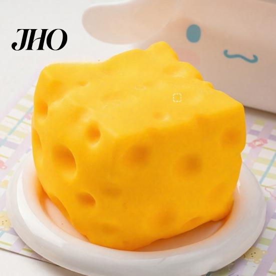 Jouet à presser nourriture simulée Fromage Incassable Soulagement du stress Montée lente Bloc à pincer Fidget Simulation Sensoriel Triangulaire