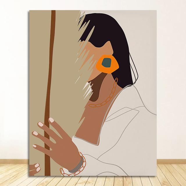 Liście obraz ścienny na płótnie skandynawskie plakaty i druki zdjęcia ścienny do wystroju salonu abstrakcyjna dziewczyna w stylu vintage roślina doniczkowa