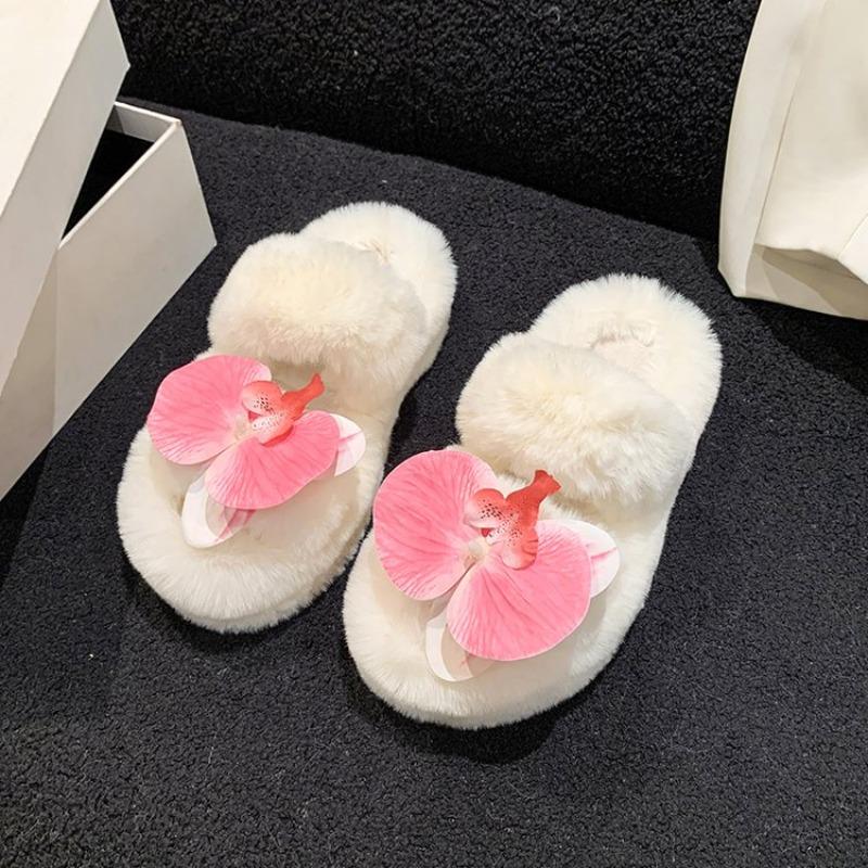 Fashion 2024 New Home Women's Slipper Shoes for Women Autumn Winter Contton Warm Plush Non Slip Grip Fluffy Embroidery Shoes Large Size