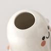 Ghost Shape Vase with Smile Face Pattern Ceramic Flower Planter Pot Nursery Room Bedroom Home White Decor