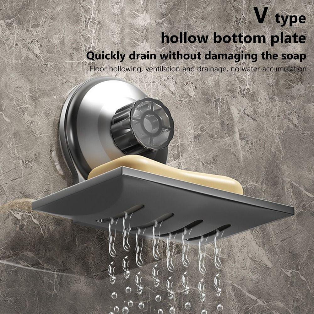 Wall Mounted Soap Box Suction Cup Soap Container Tray Soap Dish  Bathroom Kitchen Sink Organizer