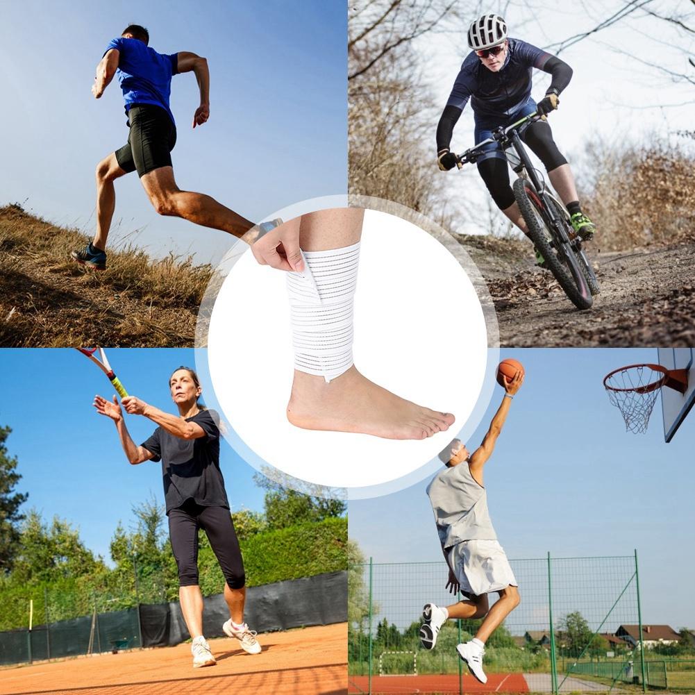 Sports Elastic Band Lifting Compression Leg Support Knee Strap Band Brace White