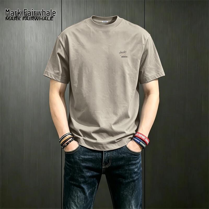 Mark Fairwhale Men s American Style Loose Fit Cotton T-Shirt L