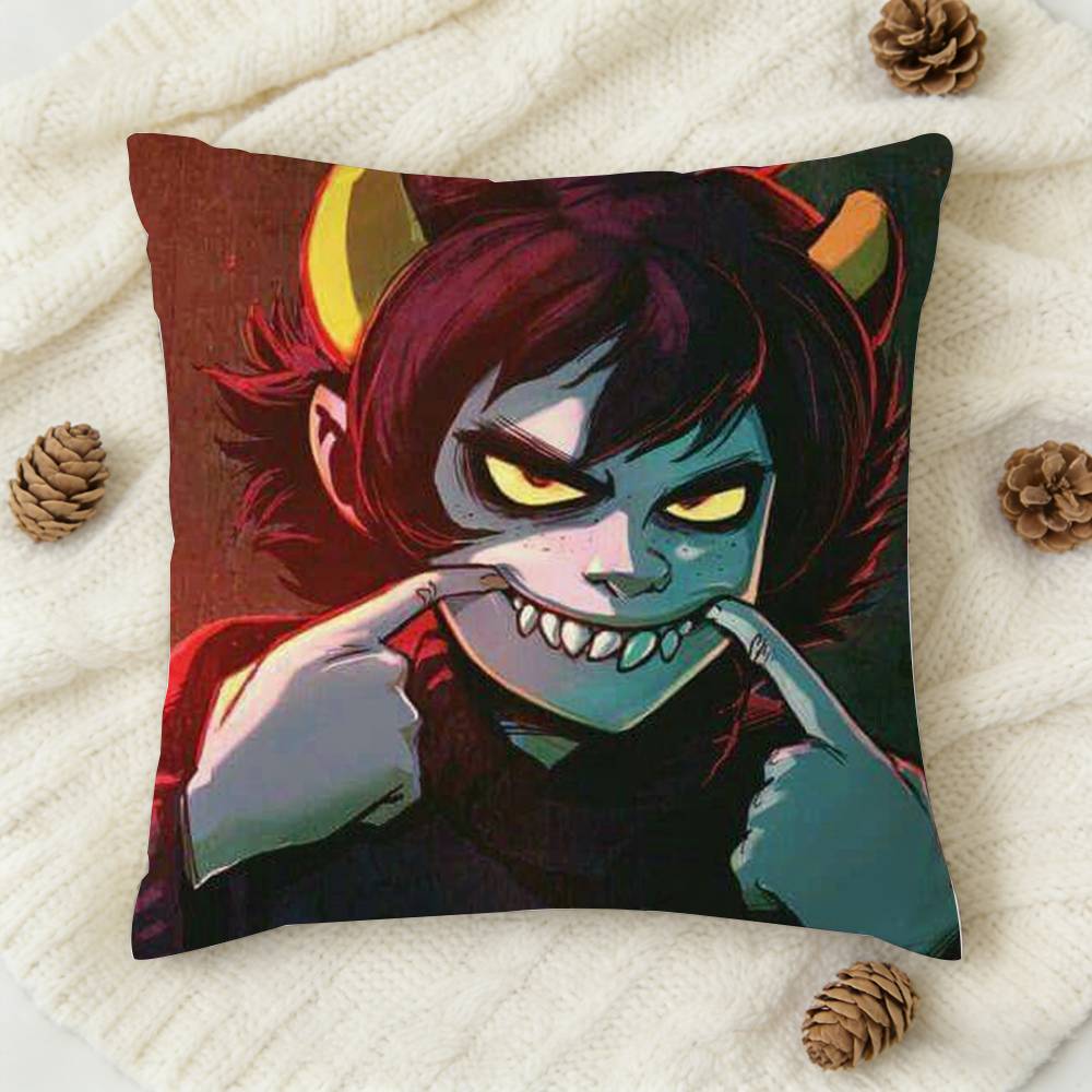 HHomestuck TTrolls Karkat Doublesided Printed Square Decorative Cushion Cover for Sofa Living Room Home Decor