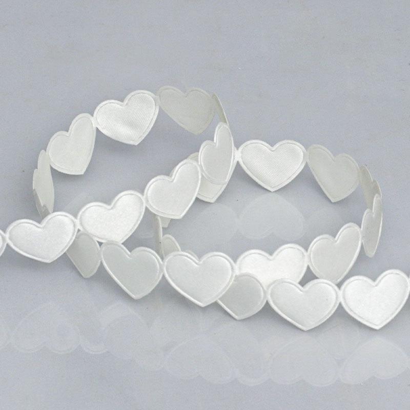 Elegant 1.5cm Heart Polyester Ribbon Flower Ribbon Decorative Materials Peach Heart Ribbon Accessories Gift Boxes Packaging Ribbons Home Decoration
