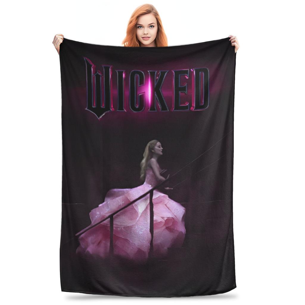 Wicked Glinda Elegant Collage Blankets Good Witch Movie Flannel Throw Blanket Portable Soft Warm Multifunction Plush Thin Quilt