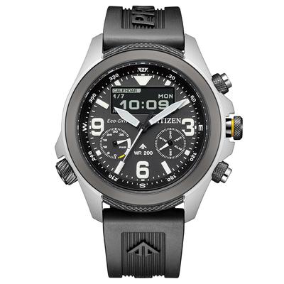 Lehké voděodolné LAND Series Urethane Black [Citizen] Eco-Drive Ana-Digi JV1007-07E pánské