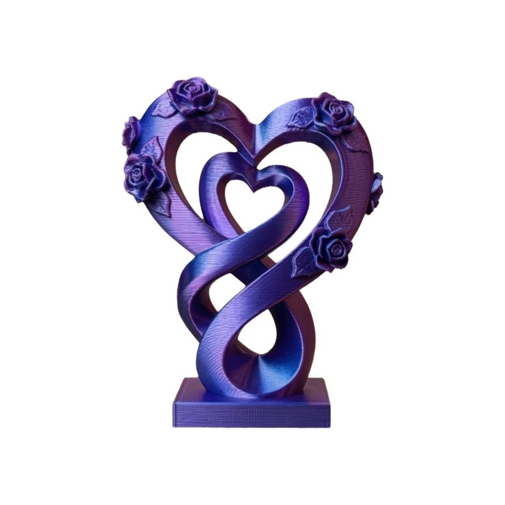 Modernes Herz-Rosen-Ornament Romantisches Herz-Statuen-Ornament Kreatives Liebes-Ornament Valentinstagsgeschenk