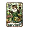 Tin Sign Cat in My Garden Funny Metal Plaque Just Want To Work In My Garden And Hang Out With My Cat Retro Wall Art Home Decor f
