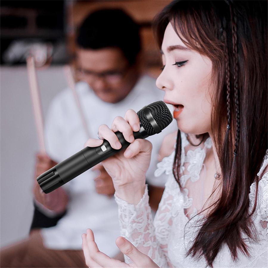 Uhf Wireless Microphone Dynamic Karaoke Handheld With 50M Long Distance Receiver