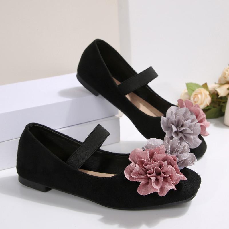 Fashion Flower Mary Jane Shoes Women's Small Inside Heightened One Strap Single Shoes