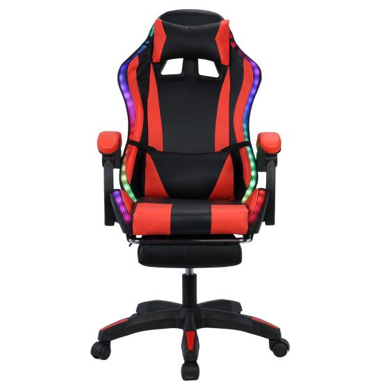 Gaming-Stuhl mit Bluetooth-kompatiblen Lautsprechern und RGB-LED-Leuchten Ergonomischer Massage-Computer-Gaming-Stuhl mit Höhenverstellung
