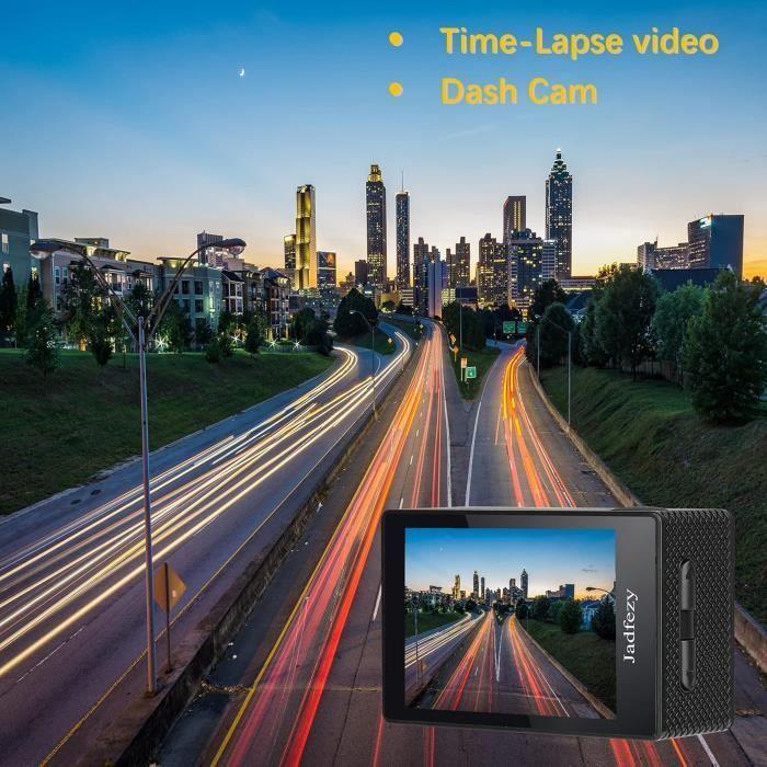 Caméra d'action - Jadfezy - 1080P FHD - Étanche jusqu'à 30M - 2 Batteries Rechargeables 900 mAh - Grand Angle