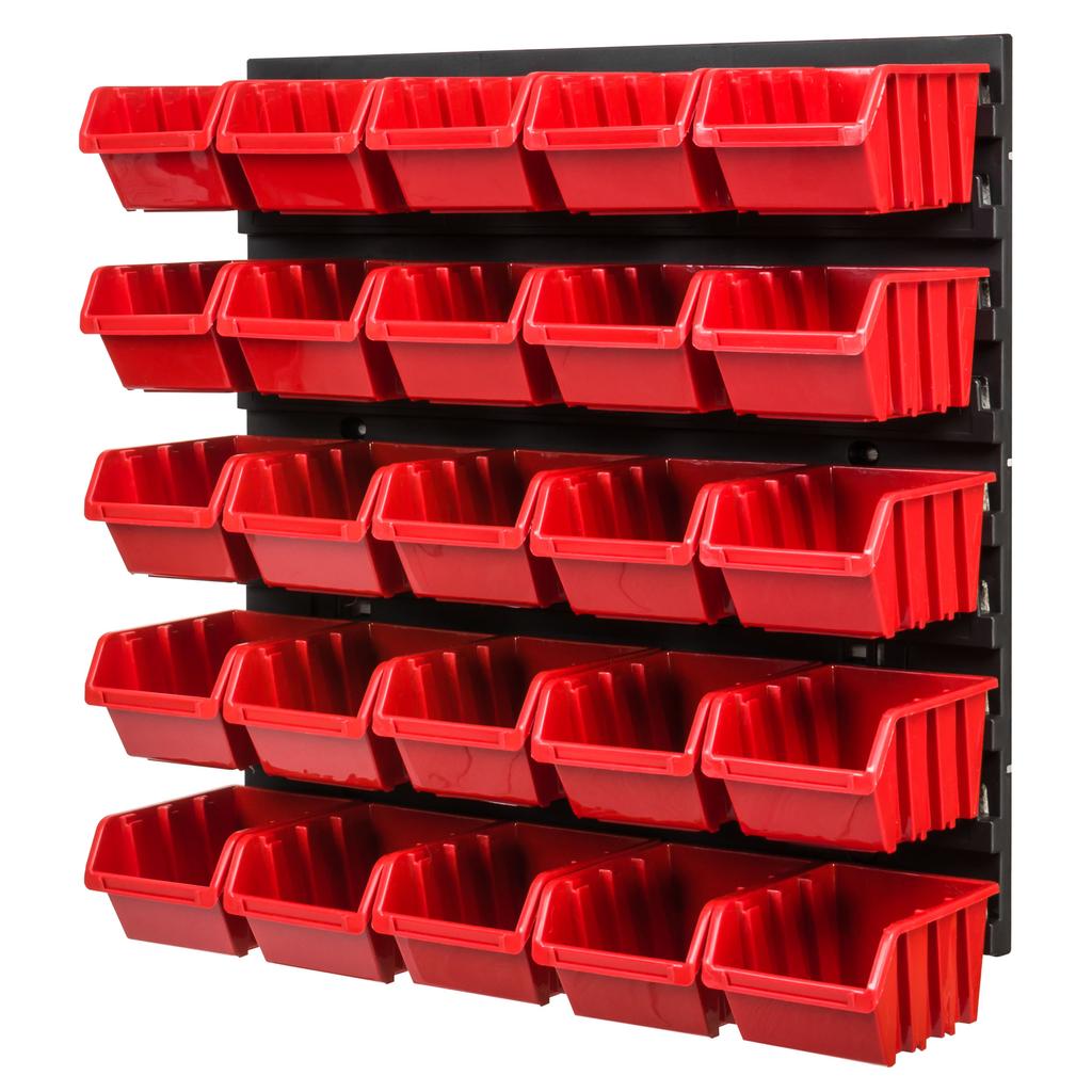 Workshop tool board 39x39 cm + 25 trays