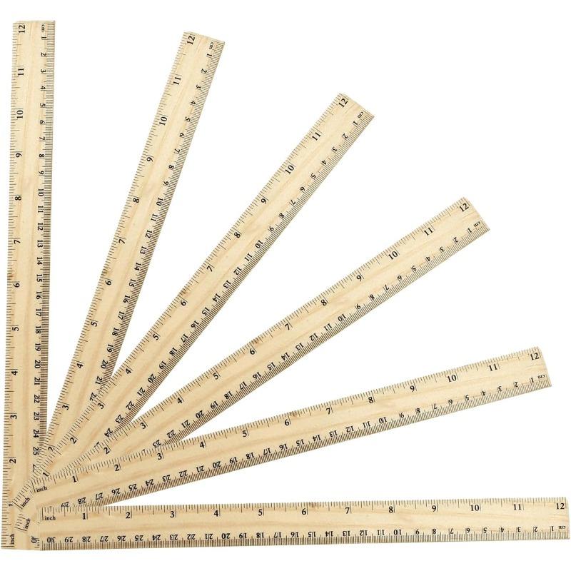 

12 Inch Rulers, High-Quality Metric Ruler, Easy to Read, Wooden Ruler for Drawing, 2 Scale (30 cm)
