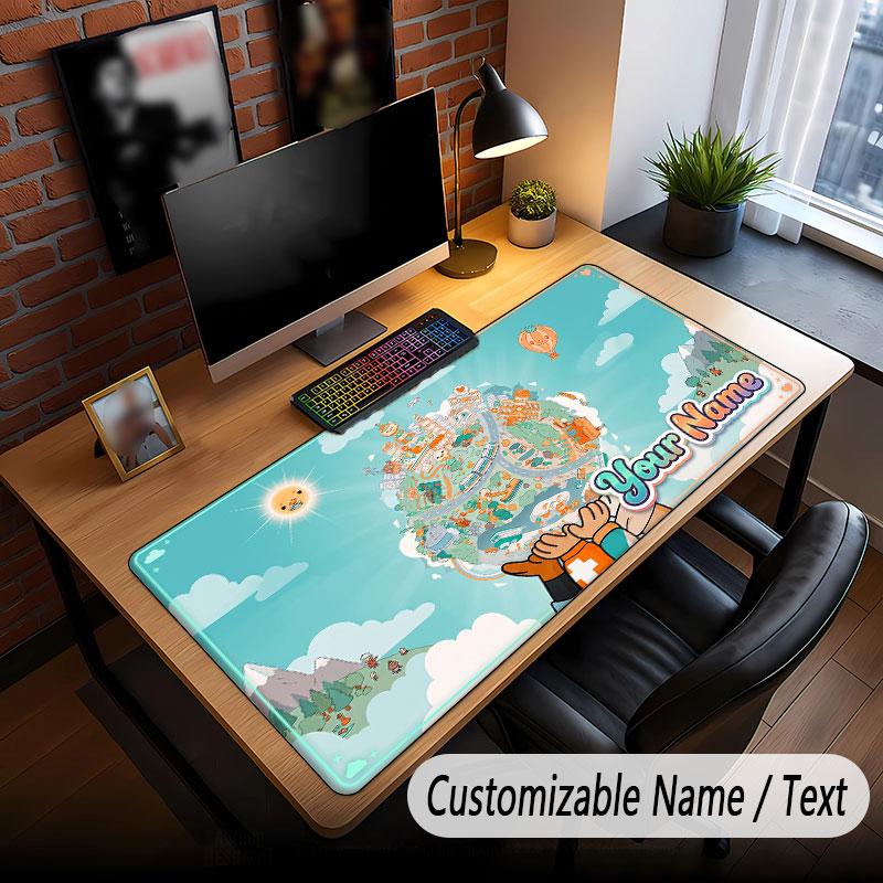 Custom Name Text Big Mouse Pad,Toca Boca Soft Non Slip Extended Desk Mat For Home Office