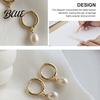 Stylish City Earrings 1 Pair Pearl for Women Small Hoop