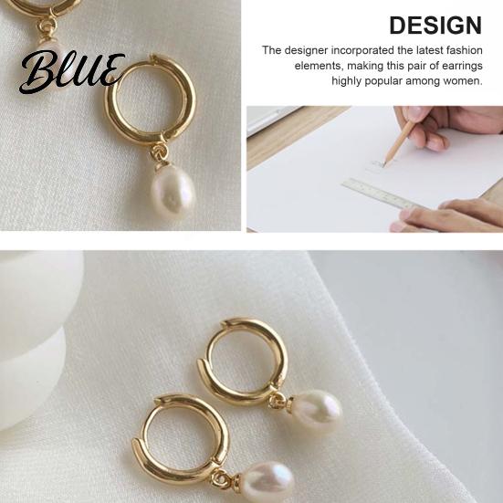 Stylish City Earrings 1 Pair Pearl for Women Small Hoop