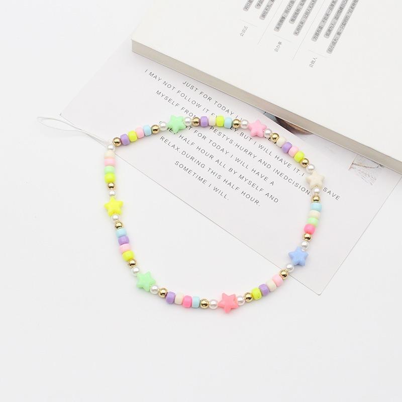 Mobile Phone Chain Beaded Colorful Cartoon Fruit Smiling Face Soft Pottery Letter Beaded To Prevent Mobile Phone from Hanging Chain.