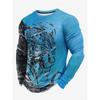 Powerful Lion 3D Printed Men's Trendy and Fashionable Long-sleeved T-shirt Urban Street Trendy and Fashionable Men's Top Casual