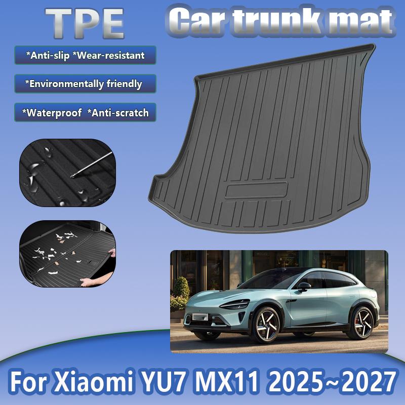 TPE Car Rear Trunk Mat For Xiaomi YU7 MX11 2025 2026 2027 Waterproof Anti-dirty Boot Cushion Carpet Liner Pads Auto Accessories