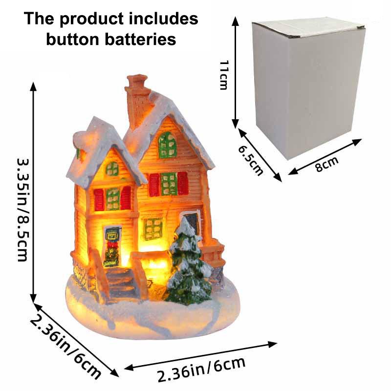 Dekorationen Dorfhaus Dekor Weihnachten Laterne Dekoration Harzhaus Sammlerstücke Gebäude Figur Mit LED-Licht