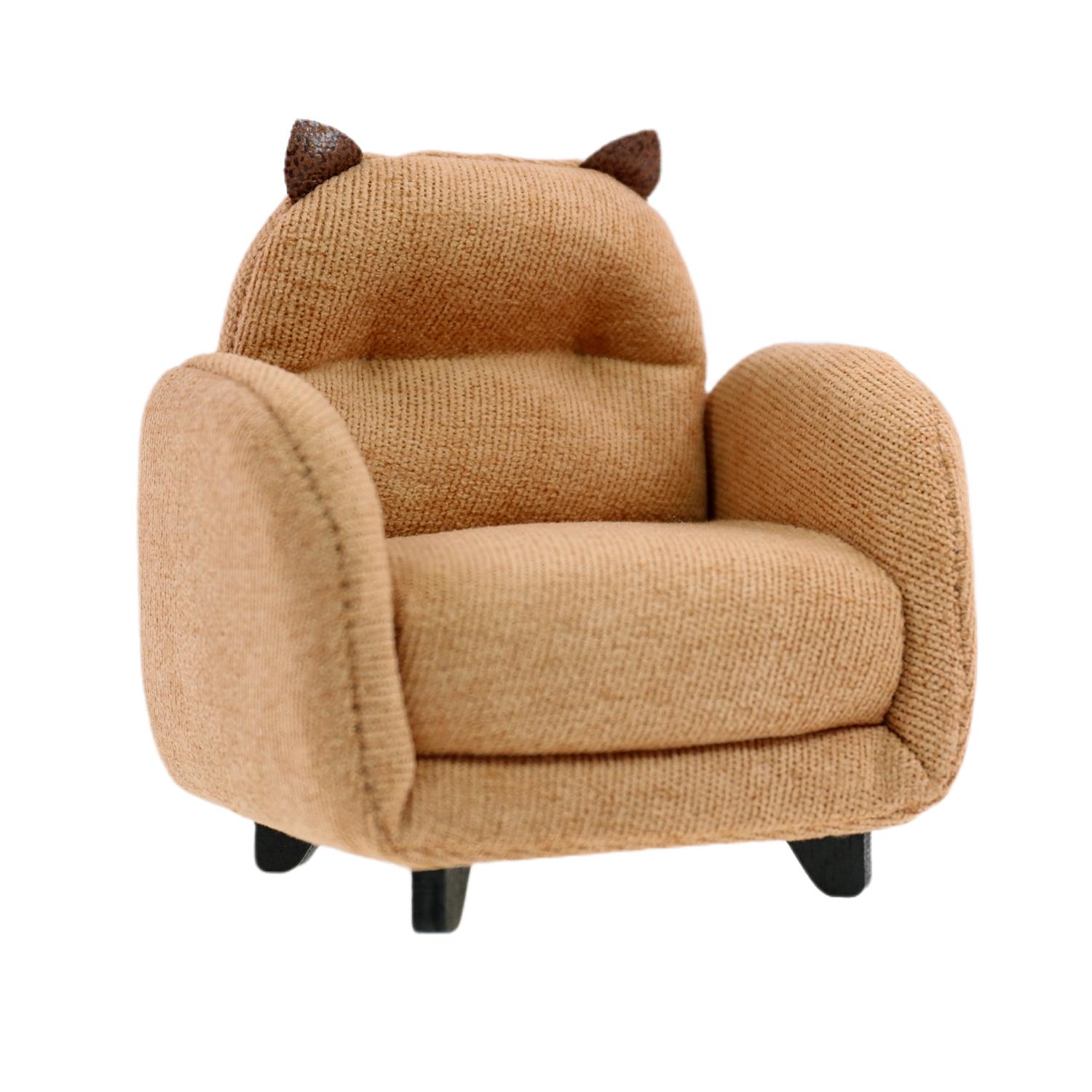 1:12 dollhouse animal modeling single sofa mini furniture simulation model, miniature figure коричневый