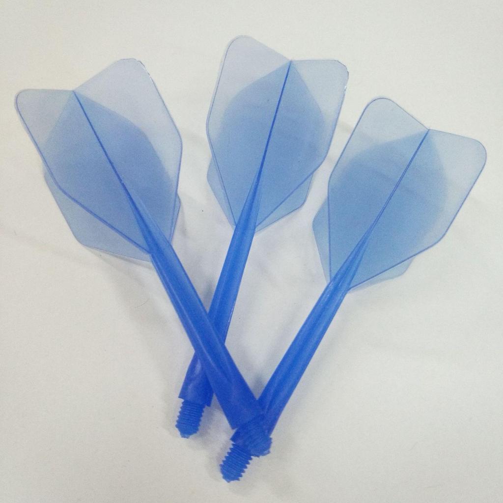 2BA Transparent Integrated Darts Shafts with Feathers, Four-Feather Design, 8cm Long Darts Set