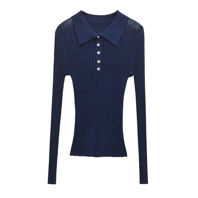 Kaslead New Arrival Women's Clothing Fashion Style Fashion Rib Knitting Slim Long Sleeve Top 9598124