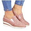 20 summer new rhinestone slope heel single shoes women's light flat lazy shoes large size medium heel women's shoes