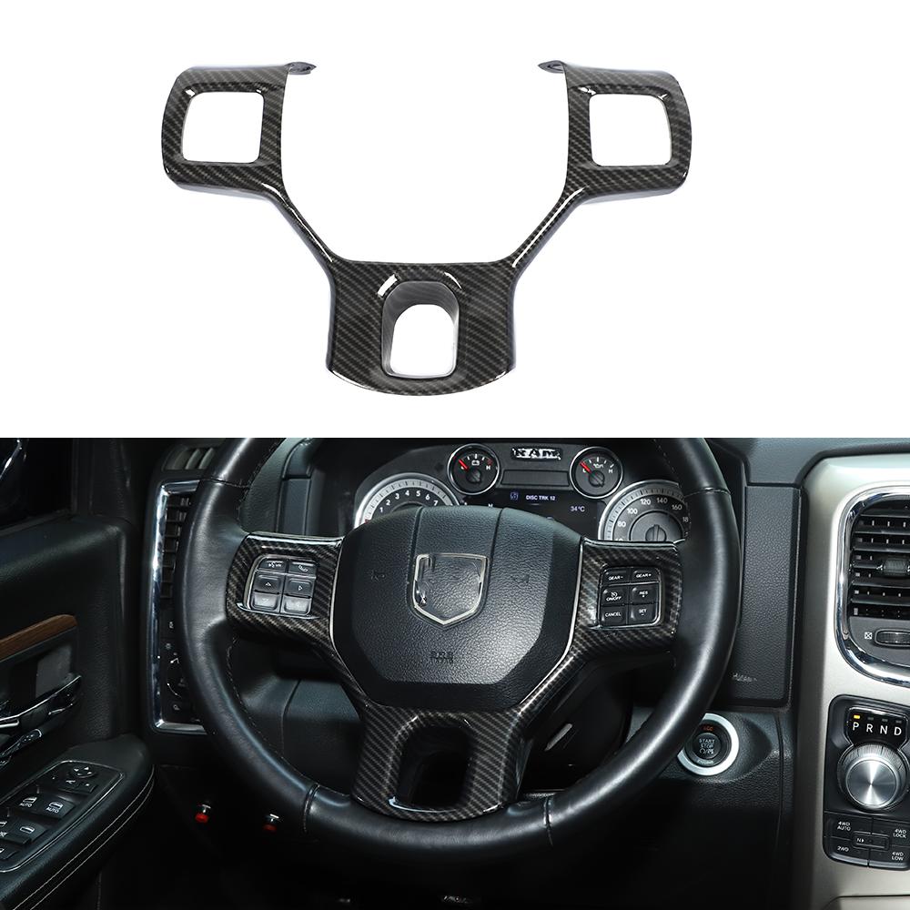 Carbon Fiber Steering Wheel Interior Cover Trim for 11+ Dodge RAM 1500 2500 3500