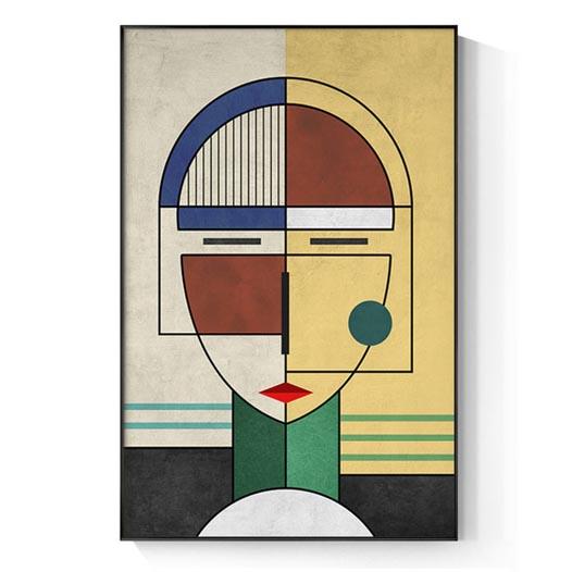 Moderní abstraktní obrazová malba Rozdělená tvář Geometrické plátno Obrazy plakátů Picasso Nástěnné obrazy pro obývací pokoj Home Decor