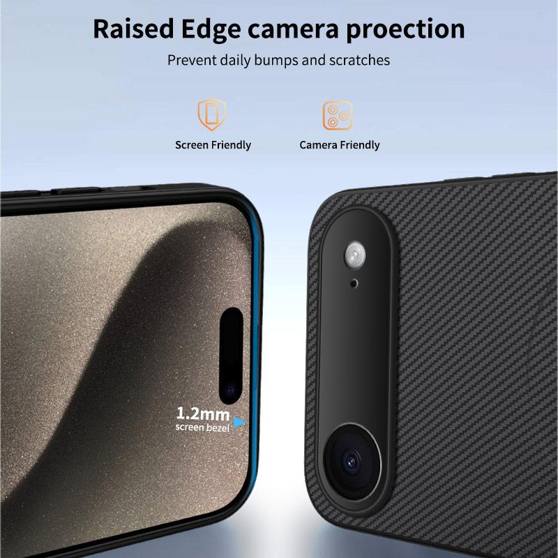 For iPhone 17 Air Magnetic Case WANLONFENG TQ1 Series Carbon Fiber Texture PC TPU Phone Cover with 2Pcs Screen Films