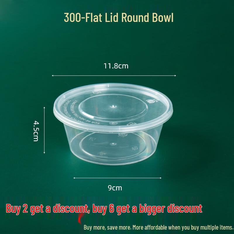 

Одноразовый круглый пластиковый контейнер для еды на вынос с крышкой