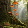Outdoor Decorative Yard Art Metal Mushroom Garden Stake, Retro Mushrooms Statue, Style Set Stake Plant Sculpture for Lawn Planter Decor Fade Resistant
