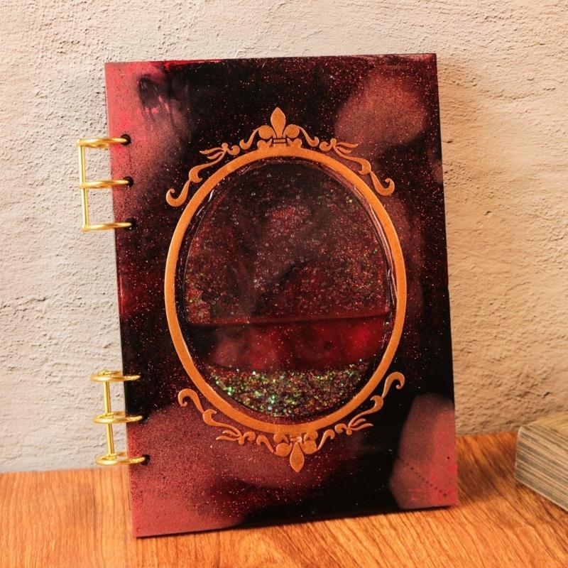 Quicksand Notebook Cover Resin Mold DIY Crystal UV Epoxy Silicone Molds Transparent Book Creative Resin Casting Molds