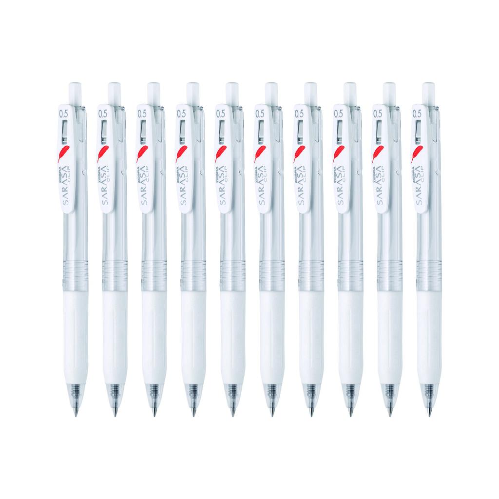 Zebra Sarasa Clip Gel Ballpoint Red 10 Pen, Feather, 0.5, Pens, B-JJ99-BK
