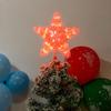 Festive Decor Ornaments Xmas Decoration LED Glowing Star Christmas Tree Top Ornaments Five-pointed Star Lamp Night Light