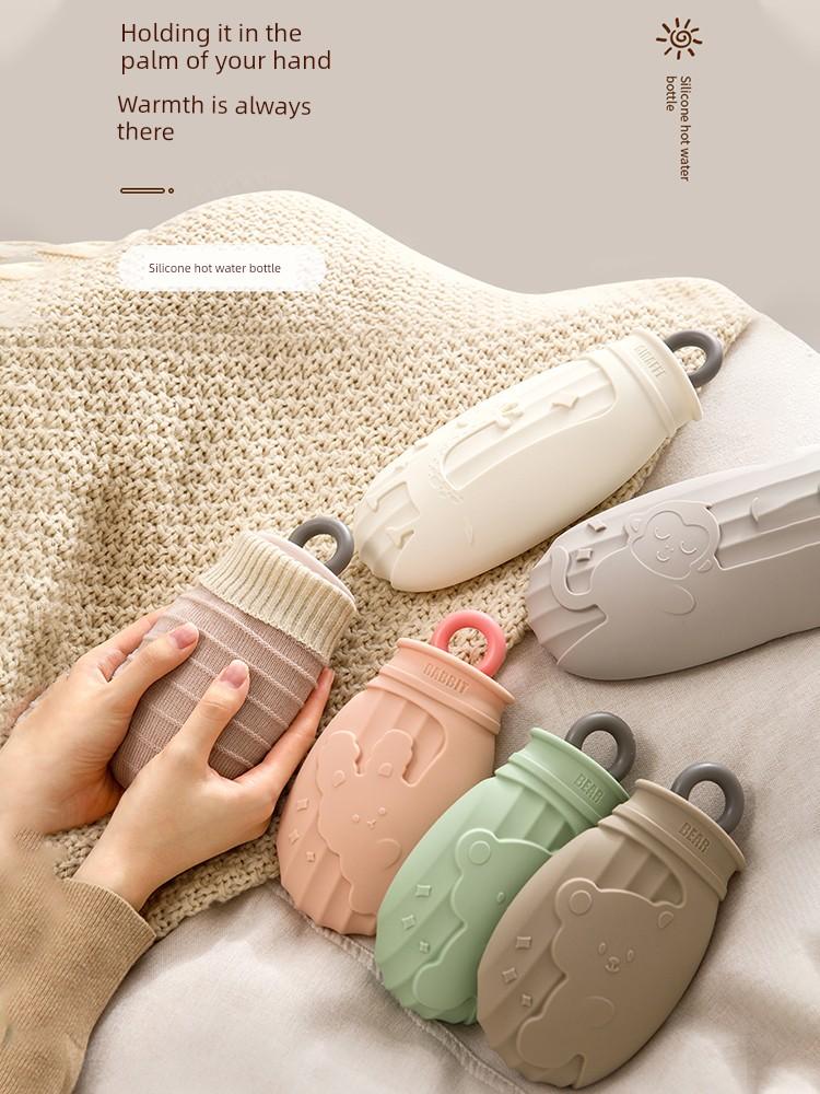 Fasola Small Hot Water Bag, Water-Filled Hot Water Bag for Menstrual Pain Relief, Mini Hot Compress Bag for Girls, Silicone Hand Warmer Bag