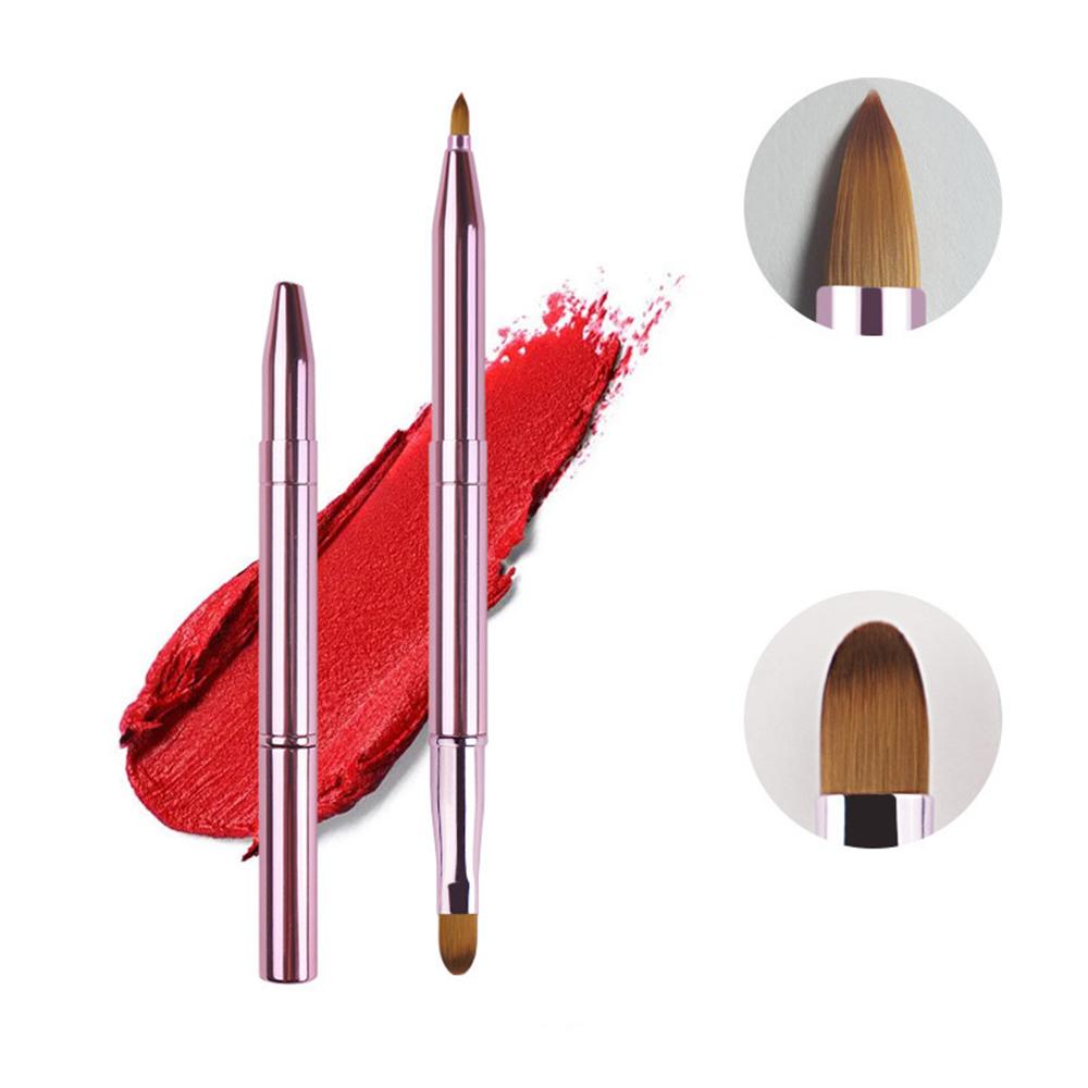 Lip Brush Telescopic Lip Brush Double Head Concealer Makeup Brush Lipstick Brush Portable Lip Brush Multi-function Makeup Tool