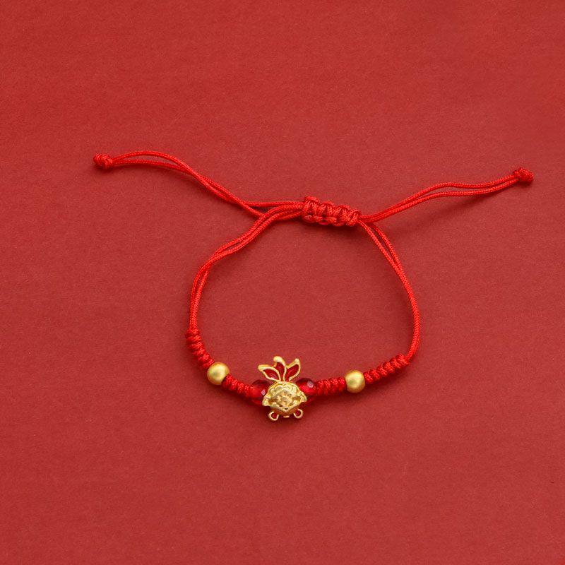 Zodiac Year Red String Bracelet with Lucky Bells - Auspicious Design for Couples and Best Friends